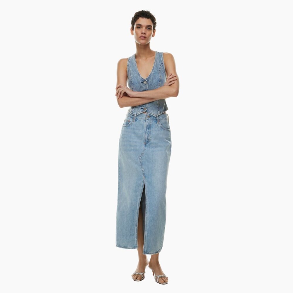 Aritzia The '90s Vintage Maxi Denim Skirt